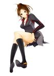  bad_id bad_pixiv_id brown_eyes brown_hair donguri5656 guilty_crown jacket ponytail shinomiya_ayase sitting skirt solo 