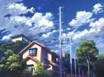  day fo~do house morioka no_humans original power_lines real_world_location road_sign scenery sign sky telephone_pole tree 