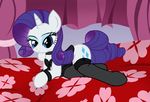  bed blue_eyes cutie_mark equine eyeshadow female feral friendship_is_magic fur hair horn horse invalid_tag inviting legwear lingerie long_hair looking_at_viewer makeup mammal my_little_pony pillow pony purple_hair pyruvate rarity_(mlp) seductive solo stockings tail unicorn white_fur 