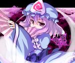  bow bug butterfly fan folding_fan hat insect matsushima_kei pink_eyes pink_hair ribbon saigyouji_yuyuko short_hair solo touhou 