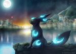  city delthero gen_2_pokemon lake moon no_humans pokemon pokemon_(creature) star umbreon 