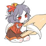  chibi kemonomimi_mode kiguchiko lowres purple_hair red_eyes snake_tail solo tail touhou yasaka_kanako 