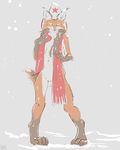  breasts canine feline female fox hat hybrid kaputotter lynx mammal nude outside pussy scarf snow solo winter 