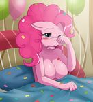  anthro anthrofied balloons bed blue_eyes blush breasts confetti equine female friendship_is_magic fur hair horse long_hair mammal my_little_pony nude pink_fur pink_hair pinkie_pie_(mlp) pony solo sssonic2 