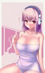  blush breasts cleavage headphones highres large_breasts nitroplus pink_hair red_eyes saiste solo super_sonico 