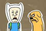  anthro beavis_and_butthead canine crossover dog duo finn finn_the_human human jake jake_the_dog male mammal parody unknown_artist 