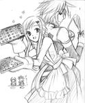  anna_irving colette_brunel collet_brunel cookie cookies cooking food kratos_aurion lloyd_irving monochrome sketch tales_of_(series) tales_of_symphonia 