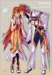  anna_irving couple hand_holding kiss kratos_aurion long_hair red_hair redhead short_hair simple_background sword tales_of_(series) tales_of_symphonia weapon 