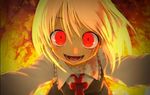  album_cover blonde_hair blood cover ebizome fangs red_eyes rumia short_hair solo touhou 