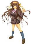  alternate_costume alternate_hairstyle brown_eyes brown_hair hairband kouyouen_academy_uniform long_hair renatech school_uniform solo suzumiya_haruhi suzumiya_haruhi_no_shoushitsu suzumiya_haruhi_no_yuuutsu 