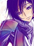  bored c_(rahit) chin_rest close-up code_geass gloves lelouch_lamperouge male_focus sketch smirk solo source_request zero_(code_geass) 