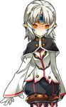  another_code_(elsword) black_capelet capelet elsword eve_(elsword) gloves official_art ress short_hair silver_hair solo sweat transparent_background white_hair yellow_eyes 