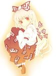  :&lt; bad_id bad_pixiv_id bow fujiwara_no_mokou hair_bow hair_ribbon long_hair melisaseventeen red_eyes ribbon silver_hair solo touhou 