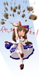  armpits bad_id bad_pixiv_id bloomers brown_hair closed_eyes gourd highres ibuki_suika kiriu punching rock solo touhou underwear 