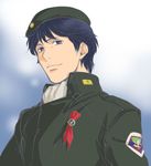  black_hair ginga_eiyuu_densetsu hat male_focus military military_uniform ruru_(ultimatepowers.info.) solo uniform yang_wen-li 