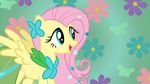  butterfly dress equine female feral flower fluttershy_(mlp) friendship_is_magic hi_res horse insect mammal my_little_pony pegasus pony shelltoontv smile wallpaper wings 