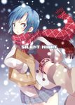  bad_id bad_pixiv_id bag blue_eyes blue_hair blush checkered checkered_skirt cover cover_page gloves hair_ornament hairpin holding_hands jacket mahou_shoujo_madoka_magica miki_sayaka open_mouth out_of_frame plaid plaid_scarf pun2 red_scarf scarf shopping_bag short_hair skirt snowing solo_focus translated 