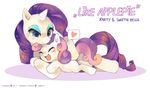  &hearts; blue_eyes blush cub cuddle cuddling cute cutie_mark english_text equine eyes_closed female feral friendship_is_magic hair horn horse mammal multi-colored_hair my_little_pony open_mouth plain_background pony rarity_(mlp) sibling sisters suikuzu suirobo sweetie_belle_(mlp) text unicorn white_background young 