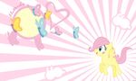  &hearts; blank_flank blue blue_eyes butterfly cub desktop_background equine eyelashes female fluttershy_(mlp) friendship_is_magic green_eyes happy hasbro hi_res horse lagomorph multicolored_background my_little_pony pegasus pink_hair rabbit smile wallpaper wings yellow_body young 