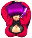  alternate_color breasts female king_of_fighters mousepad purple_hair shermie simple_background smile snk 