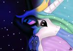  alicorn blue_hair crown equine female feral friendship_is_magic hair horn horse long_hair looking_at_viewer mammal moon multi-colored_hair my_little_pony nightmare_moon_(mlp) pegacorn pony princess princess_celestia_(mlp) princess_luna_(mlp) rayhiros royalty simple_background tiara winged_unicorn wings 