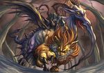  animal chimera claws fangs lion monster red_eyes snake ume_(illegal_bible) wings yellow_sclera 