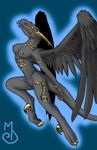  breasts dragon female flight jewelry midnight_dragon nipples nude plain_background solo wings 