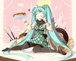  aqua_hair food hatsune_miku tagme_(artist) twintails vocaloid 