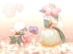  &lt;3 blush flower heart kneeling lilligant no_humans pixiv pokemon red_eyes roserade simple_background standing 