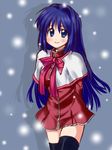  aoyagi_kakerugeki blue_eyes blue_hair kanon long_hair minase_nayuki red_skirt school_uniform skirt solo thighhighs 