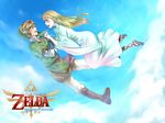  1girl belt blonde_hair blue_eyes earrings falling hat highres jewelry link long_hair pointy_ears princess_zelda pun tears the_legend_of_zelda the_legend_of_zelda:_skyward_sword wasabi_(legemd) 