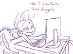  bad_dragon computer computer_mouse cord dragon english_text friendship_is_magic jacorey keyboard keyboard_(computer) male monitor mouse my_little_pony plain_background purple_and_white rodent scalie solo spike_(mlp) tail teeth text tooth unknown_artist white_background 