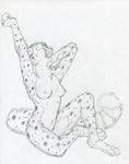  breasts cheetah eyes_closed feline female mammal nipples nude ruaidri sketch solo 