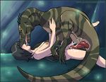  breasts cum cum_in_pussy cum_inside dinosaur female feral human human_on_feral interspecies irene kissing male mammal penetration penis raptor scalie sex straight tongue unknown_artist vaginal vaginal_penetration 