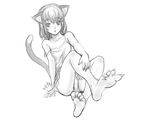  animal_ears bare_shoulders barefoot cat_ears cat_tail claws feet fingernails greyscale kuro_suto_sukii legs long_toenails monochrome off_shoulder original panties pantyshot pantyshot_(sitting) parted_lips sharp_fingernails sharp_toenails sitting sketch slit_pupils soles solo tail toe_scrunch toenails toes underwear upskirt 