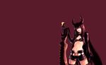  bikini_top black_gold_saw black_hair black_rock_shooter drawfag horns long_hair red_eyes sword thighhighs weapon 