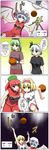  6+girls alice_margatroid basketball bat_wings blonde_hair blue_hair comic green_hair hair_ribbon hairband hat highres hong_meiling kagiyama_hina kirisame_marisa konpaku_youmu multiple_girls red_hair remilia_scarlet ribbon seren_(staphy) silver_hair touhou translation_request uniform wings 