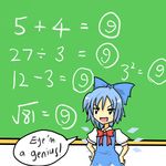  &#9320; 1girl chalkboard cirno english engrish hard_translated lunarisaileron math number ranguage solo touhou translated 