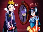  apple bishoujo_senshi_sailor_moon black_hair cosplay disney evil_queen heart sailor_moon snow_white sweatdrop what 