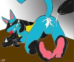  2011 anal anal_penetration anus ass_up ball_gag balls bdsm butt cum cum_in_ass cum_inside cumshot edit gay hindpaw looking_back lucario male orgasm paws penetration penis pok&eacute;mon scappo tail 