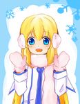  blonde_hair blue_eyes coat collet_brunel earmuffs gloves long_hair rinko1314 snowflakes solo tales_of_(series) tales_of_symphonia winter 