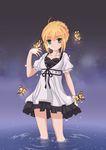  ahoge artoria_pendragon_(all) bad_id bad_pixiv_id blonde_hair bug butterfly dress fate/stay_night fate_(series) green_eyes hair_ribbon highres insect ribbon saber sevendayswar 