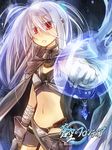  bad_id bad_pixiv_id bandages cape fire fujiwara_akina jewelry long_hair lowres red_eyes solo soukuu_no_frontier white_hair 