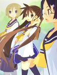  3girls brown_hair disgaea disgaea_4 glasses highres kazamatsuri_fuuka long_hair makai_senki_disgaea_4 multiple_girls 