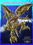  2010 beetle blue_background claws digimon flying gold heracleskabuterimon herculeskabuterimon horn male meghan_hupp multiple_arms plain_background solo stinger teeth wings 