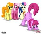  ass_up berry_punch_(mlp) blue_eyes bonbon_(mlp) butt carrot_top_(mlp) cheerilee_(mlp) cutie_mark drunk edit equine exposed female feral friendship_is_magic fur group hair horse improvised_dildo insertion long_hair mammal multi-colored_hair my_little_pony mysticalpha penetration pink_fur plain_background pony presenting purple_eyes raised_tail tail tongue watching white_background 
