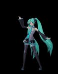  animated animated_gif aqua_eyes aqua_hair blue_hair dancing detached_sleeves hatsune_miku kocchi_muite_baby_(vocaloid) lowres necktie skirt solo twintails vocaloid 