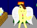  breasts canine dickgirl intersex invalid_background mammal penis simple_background solo wings wolf yellow yellow_body 