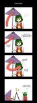  1girl 4koma anger_vein comic english highres kazami_yuuka lunarisaileron tatara_kogasa tatara_kogasa_(umbrella) touhou umbrella 