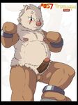  balls biceps bluepawpanda blush bracers chubby erection male muscles nintendo nipples nude pecs penis pok&#233;mon pok&eacute;mon primeape raised_leg scar solo standing video_games 